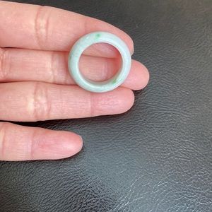 Natural Jade Band Ring Plain Size 7.5 Width 6mm